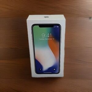 Apple iPhone X - 256GB - Silver - EMPTY BOX ONLY (manual & stickers Included)